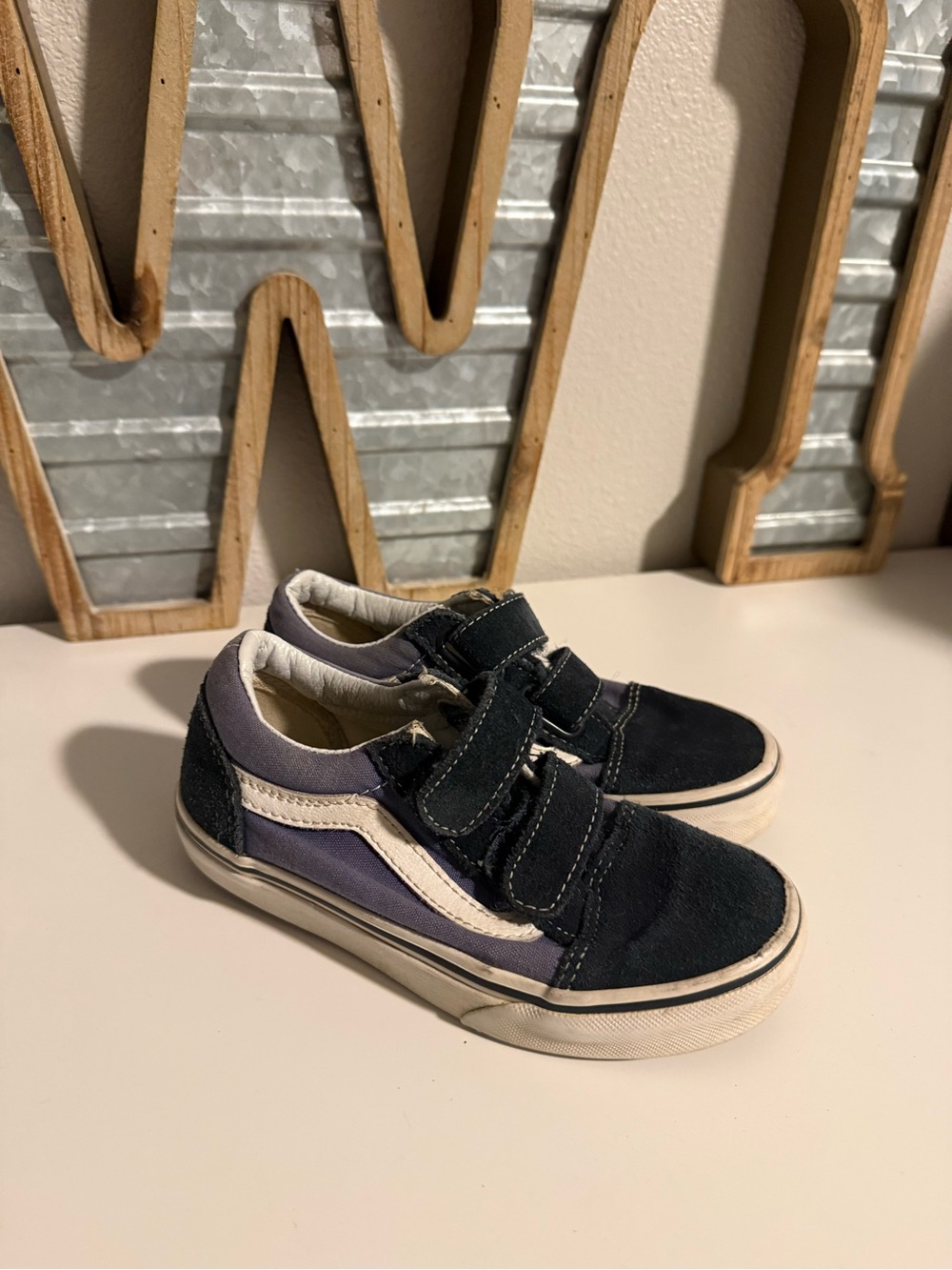 Vans Old Skool Velcro Skater Shoes Sneakers Blue